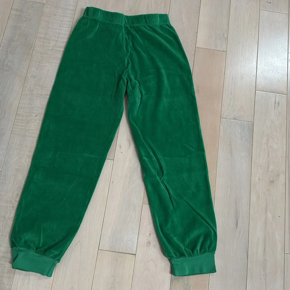 Suzie Kondi jelly bean green velour cotton track pants S - Picture 6 of 7